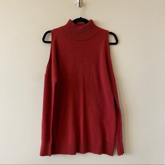 Nwt-Halogen Wool/Alpaca Cold Shoulder Sweater - Picture 2 of 9